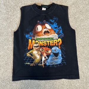 Monsters vs‎ Aliens Movie Black Sleeveless T Shirt Kids M 5-6 Dreamworks